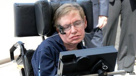 Hawking using his computer interface